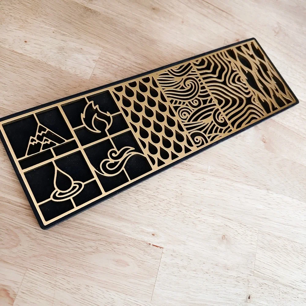 Ash Harbor Elements Ice Design Tray Earth Wind Fire Water Clear Ice‎ Stamp